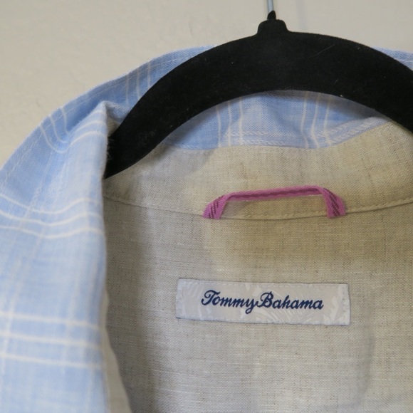 Tommy Bahama Ventana Plaid Linen Shirt Button Down Lagenlook Resort Cruise Large - Picture 4 of 11